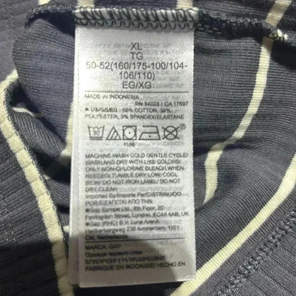 Gap Rib Knit Round neck,tank top/shell, stripe, stretch,gray and ivory - Picture 9 of 9